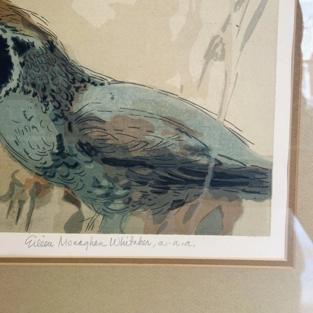 Vintage Original Lithograph Depicting Quails by Eileen Monaghan Whitaker 42/150 For Sale In Los Angeles - Image 6 of 8