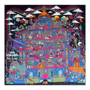 Hermès Silk Scarf Lla Maison Des Carrés” 2014