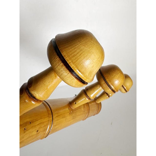 Gold Antique Wooden Coat Rack, France, 1940s For Sale - Image 8 of 12