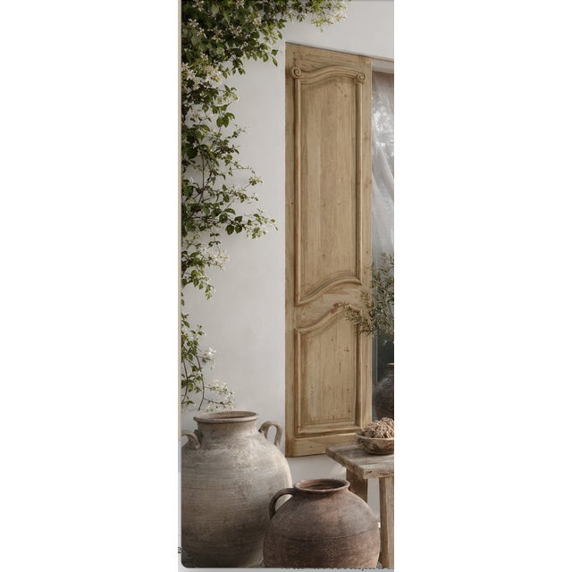 Traditional Pair of Reclaimed Monumental French Door Panels, Coastal Farmhouse Architectural Statement, 94"h For Sale - Image 3 of 5