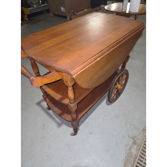 1960s Drop Leaf Tea Cart For Sale - Image 9 of 16