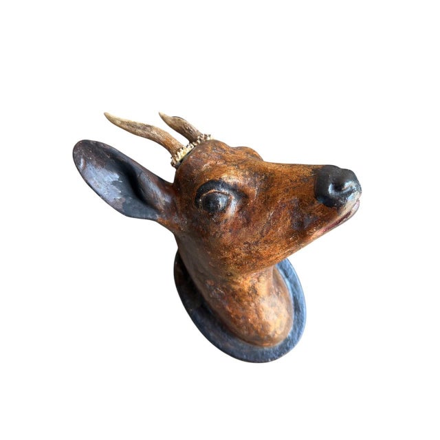 Pair of ceramic deer heads found in Germany 11.5" x 4" x 6"