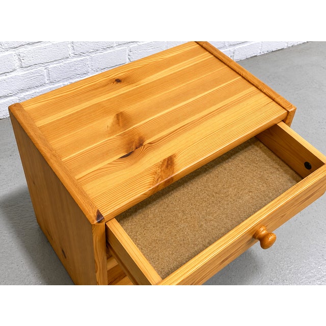Pair Swedish Mid Century Modern Pine Nightstands, C. 1970’s For Sale - Image 11 of 13