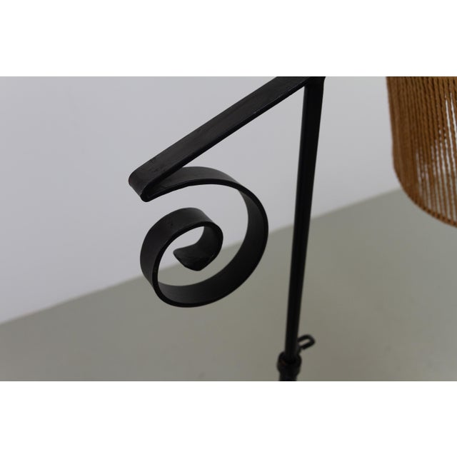 Swedish Forged Iron Tripod Floor Lamp, 1940s For Sale - Image 4 of 17