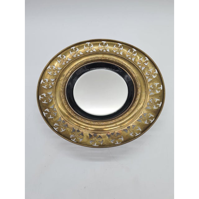Regency Style Wall Mirror in Brass Openwork Frame, England, 1970s For Sale - Image 4 of 10