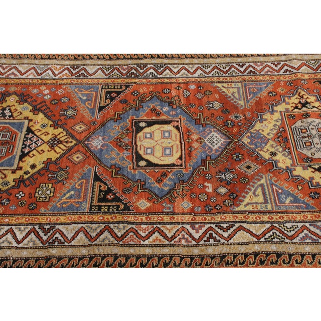 Tribal Rug & Kilim’s Soumak Style Rug in Orange and Gold Medallion Pattern For Sale - Image 3 of 6