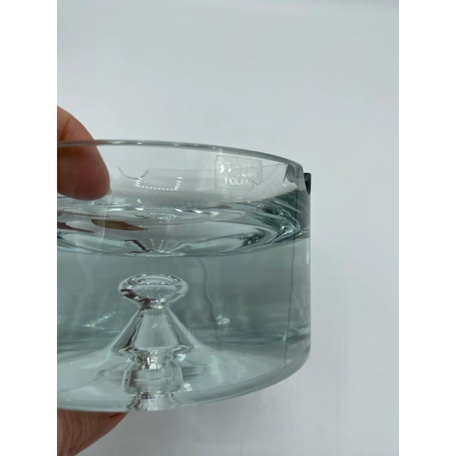 1950s Krosno Poland Mid Century Modern Bubble Hand Blown Glass Ashtray For Sale - Image 5 of 8