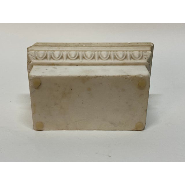 Stone 19th Century Carved Carrara Marble Architectural Element Column Capital For Sale - Image 7 of 11