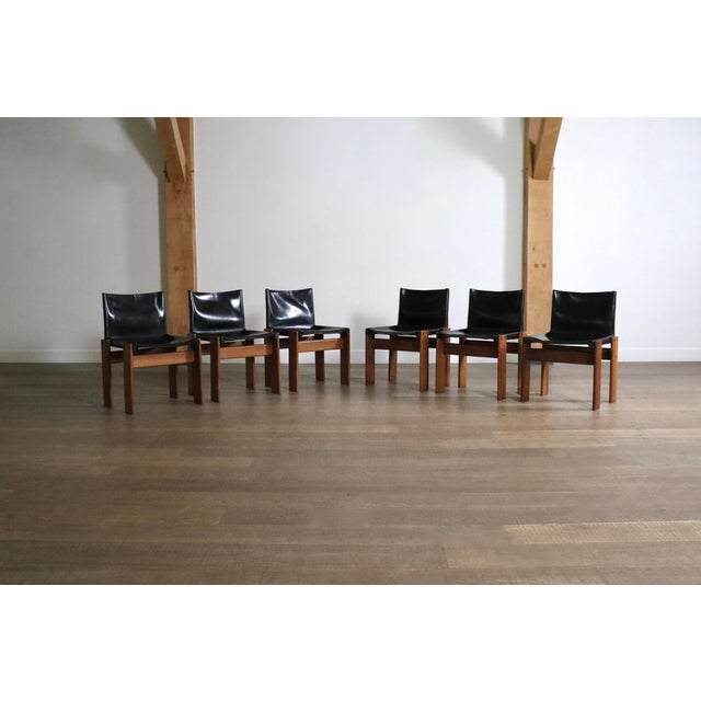 Mid-Century Modern Monk Dining Chairs by Afra and Tobia Scarpa for Molteni, Italy, 1974, Set of 6 For Sale - Image 3 of 10