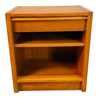 Vintage 1970s Teak Wood Nightstand For Sale
