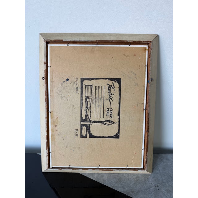 1970’s Vintage Figurative Abstract Heavy Impasto Oil Painting on Canvas Board, Framed For Sale - Image 11 of 11