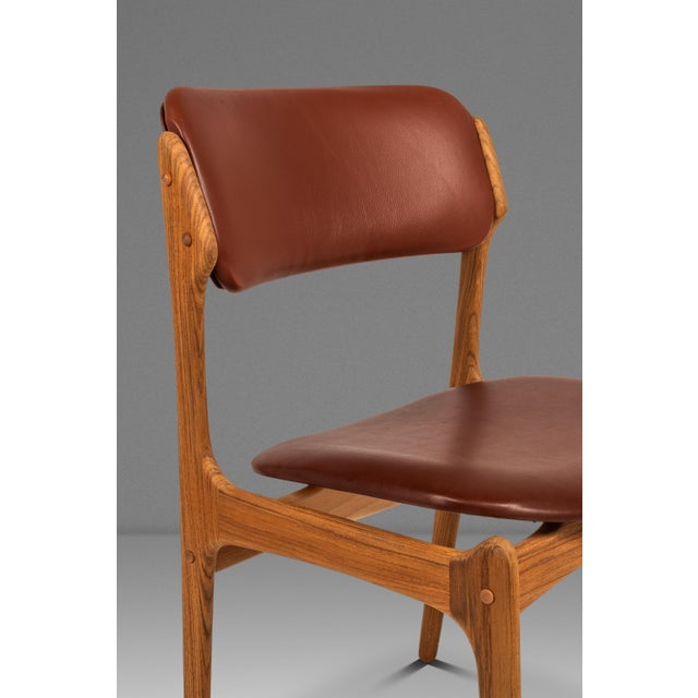 Set of Six (6) Bespoke Danish Modern Model 49 Dining Chairs in Teak & New Leather by Erik Buch for O. D. Møbler, Denmark, C. 1960s For Sale - Image 14 of 18