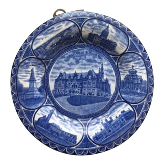 Antique St. Louis Missouri Souvenir Blue Plate For Sale