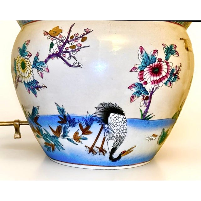 Mid 20th Century Famille Rose Fishbowl Planter With Hand‑Painted Koi For Sale In New York - Image 6 of 10
