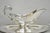 Traditional Vintage Crescent Victorian Silver Plated Gravy Sauce Boat on Attached Dish Plate For Sale - Image 3 of 12