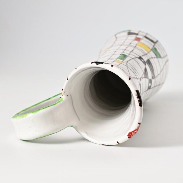 Ceramic Mid-Century Mondrian Jug by Aldo Londi for Bitossi, 1960s For Sale - Image 7 of 10