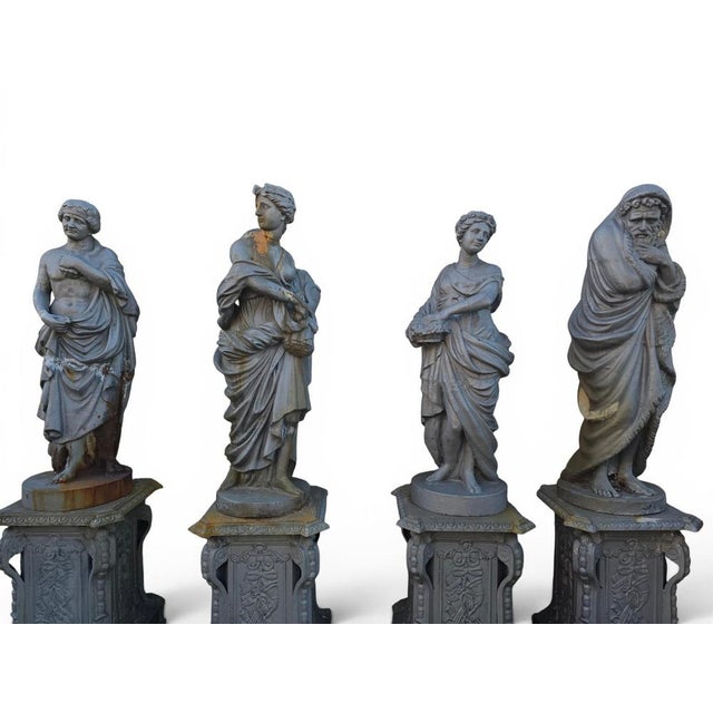 1970s Four Seasons Sculptures in Patinated Iron, 1970s, Set of 4 For Sale - Image 5 of 7