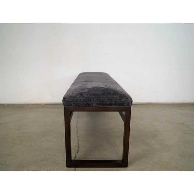 Wood 2000’s Postmodern Sled Bench in Chenille For Sale - Image 7 of 12