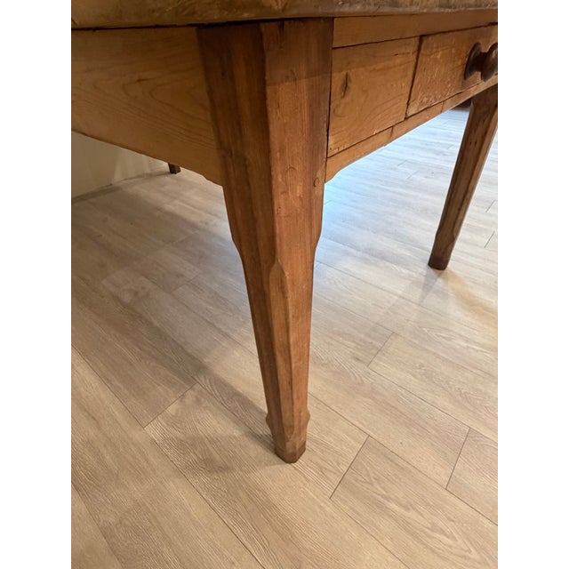 Antique Irish Pine Country Farm Work Table For Sale In Boston - Image 6 of 12