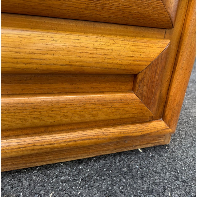 Vintage Bassett Mid-Century Modern Sculptural Walnut Tall Chest of Drawers For Sale - Image 12 of 12