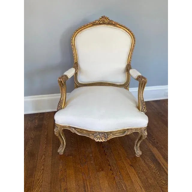 Vintage French Gilt Fauteuil Armchairs - A Pair For Sale In Washington DC - Image 6 of 9