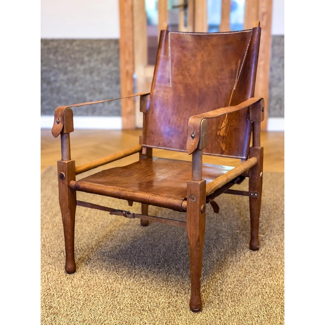 Safari Lounge Chair in Oak and Cognac Leather by Wilhelm Kienzle for Kaare Klint, 1950s For Sale - Image 18 of 18