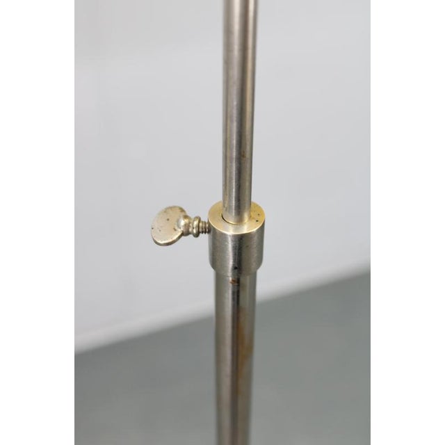 Gold Adjustable Art Deco Floor Lamp in Nickel, Czechoslovakia, 1930s For Sale - Image 8 of 13