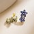 Nina Zhou Jewelry Nina Zhou 4.92ctw Blue Sapphire & Diamond Double Blossom Drop Earrings For Sale - Image 4 of 7