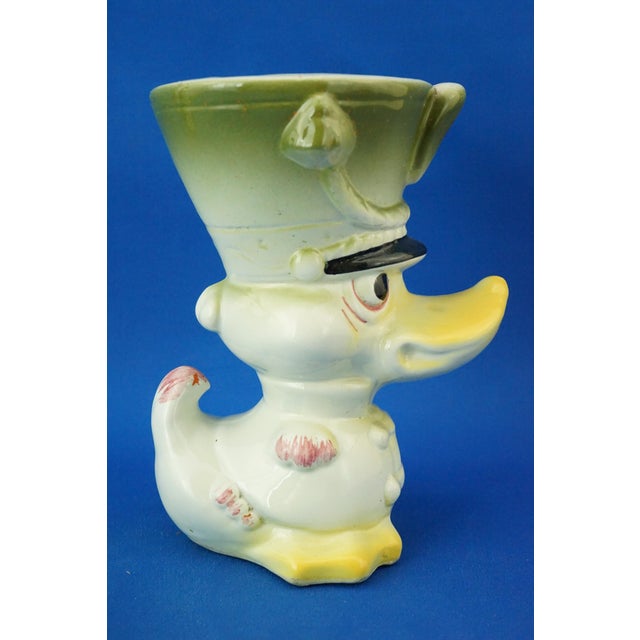 20th Century Deco Ceramic Sugar Bowl Vase Police Duck by Tarcisio Tosin for La Freccia, Italy., 1930s For Sale - Image 4 of 18