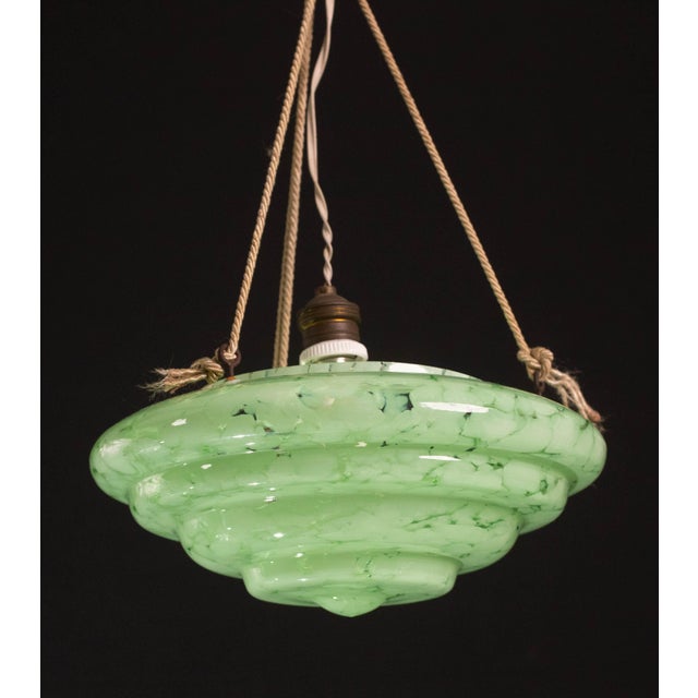 Art Decò Green Murano Glass Pendant, 1950 For Sale - Image 9 of 12