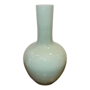Modern Large Mint Green Glaze Porcelain Globular Vase