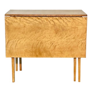 Tiger / Curly Maple Pennsylvania Bench Made Vintage Double Gate Leg Table For Sale