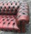 Pair of English Chesterfield Sofas in Burnished Burgundy Leather, Circa 1950s For Sale - Image 13 of 13