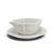French Country Mid-Century Limoges France White Porcelain Scalloped Gravy Boat With Attached Underplate For Sale - Image 3 of 9
