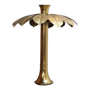 Large Italian Modernist "Ippocastano" Brass Table Lamp Designed by Carlo Giorgi
