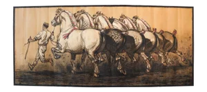 1933 French Equestrian Poster, Six Horses and a Man