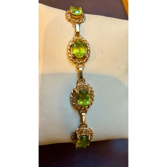 8 Carat Genuine Natural Peridot Tennis Bracelet 14 Karat Yellow Gold 14.7 Grams For Sale - Image 18 of 18