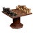 Mid 20th Century Wooden Chess Table With Wooden Chess Pieces For Sale