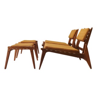 Vintage Hunting Chairs by Heinz Heger for PGH, 1960s, Set of 4 For Sale