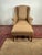 Vintage Transitional Wing Chair With Ottoman Upholstered in an Attractive Woven Fabric For Sale In New York - Image 6 of 9