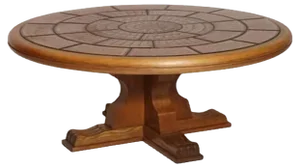 Walnut Coffee Table with Ceramic Top by Michele Bonciani, Tuscany, 1940s