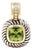David Yurman Peridot Pendant, Sterling Silver & 14k Yellow Gold, Width .5 In For Sale