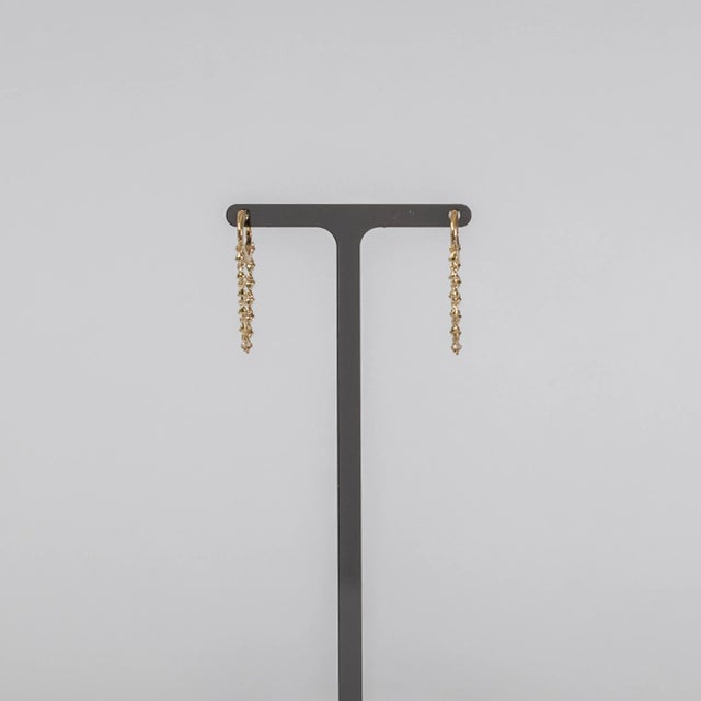 Not Yet Made - Made To Order Rocks With Soul Diamond Chain Huggies - 2 Pieces For Sale - Image 5 of 5