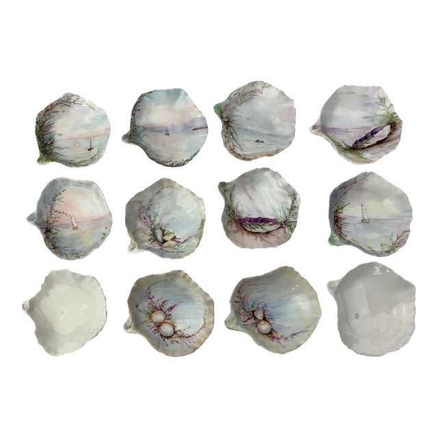Late 20th Century Limoges France Oyster Cups, Set of 12 For Sale