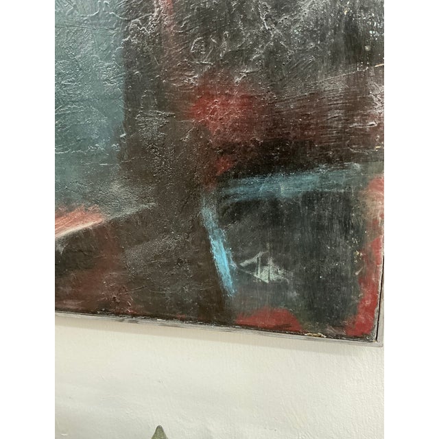 “At the Corner of the Earth” 1960 Vintage Abstract Painting by Bob Witz For Sale - Image 11 of 12