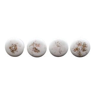 Set of Vintage 1.25 In. Ceramic Cabinet Drawer Knobs For Sale