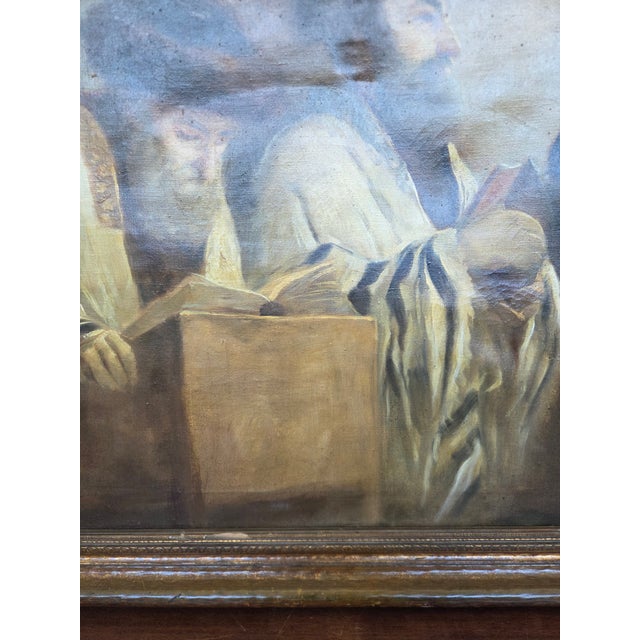 Antique Antal Anton Peczely (b.1891-1963) Oil on Canvas Jewish Scholar Painting For Sale In Tampa - Image 6 of 17