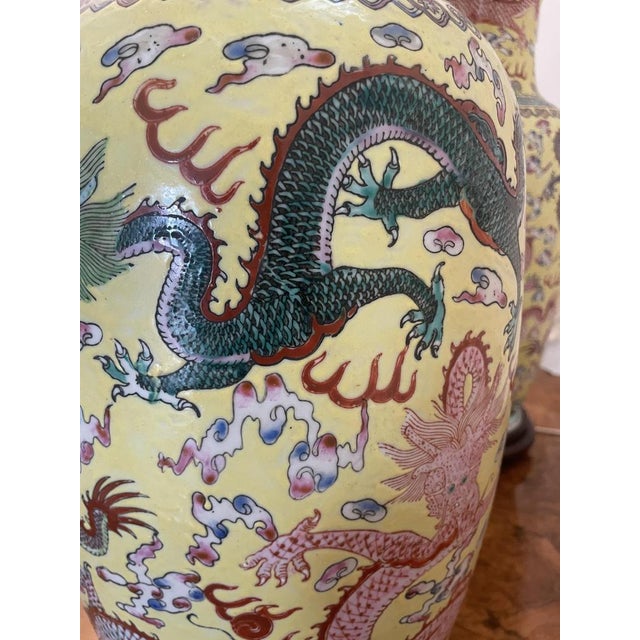 Large 19th Century Chinese Porcelain Vase Lamps, 1880s, Set of 2 For Sale - Image 14 of 18