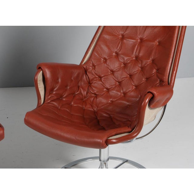 Bruno Mathsson Jetson Lounge Chair in Cognac Leather by Bruno Mathsson for Dux, 2010s For Sale - Image 4 of 11