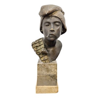 Bronze Scugnizzo Bust Sculpture by A. d'Orsi, Naples, 19th Century For Sale